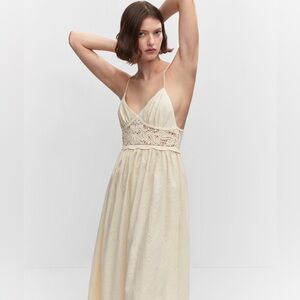 Mango Crochet Panel Dress NWT